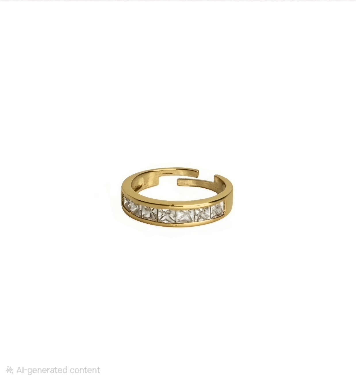 Baguette Crystal Band Adjustable Ring